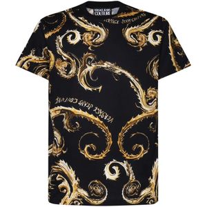 Versace Jeans Couture, Heren, Tops, Zwart, Maat: M Katoen,