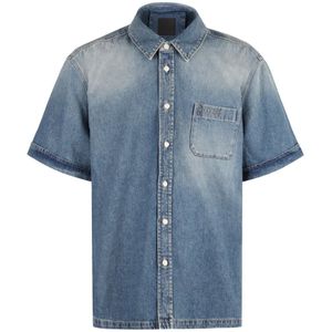 Givenchy, Heren, Overhemden, Blauw, Maat: M Denim,