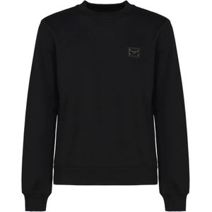 Dolce & Gabbana, Heren, Sweatshirts & Hoodies, Zwart, Maat: S Katoen,