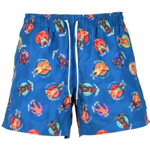 Zegna, Heren, Badkleding, Blauw, Maat: 2XL Poliester,