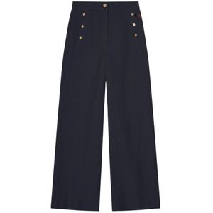 Busnel, Dames, Broeken, Blauw, Maat: XS Linnen,