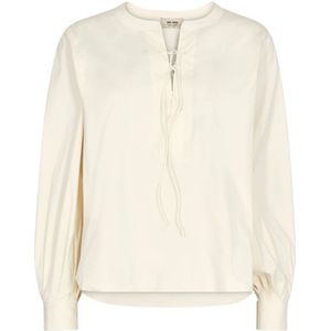 MOS Mosh, Dames, Blouses & Shirts, Beige, Maat: XS