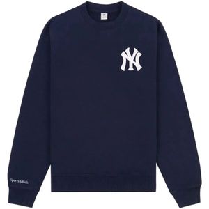 Sporty & Rich, Heren, Sweatshirts & Hoodies, Blauw, Maat: S Katoen,