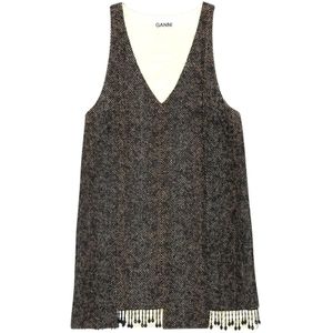 Ganni, Dames, Jurken, Grijs, Maat: S