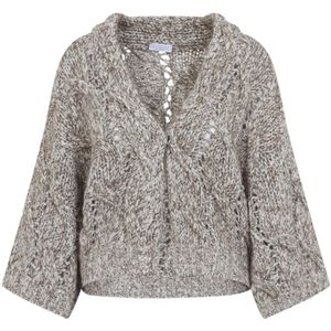 Brunello Cucinelli, Dames, Truien, Grijs, Maat: S Wol,