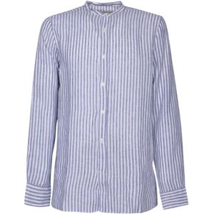 Officine Générale, Heren, Overhemden, Blauw, Maat: L Linnen,