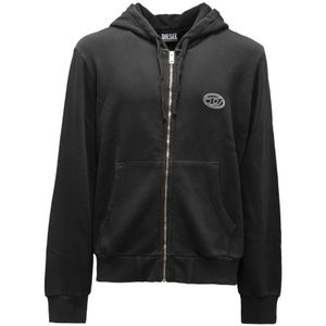 Diesel, Heren, Sweatshirts & Hoodies, Zwart, Maat: M Katoen,