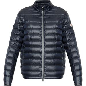 Moncler, Heren, Jassen, Blauw, Maat: 2XL Leer,
