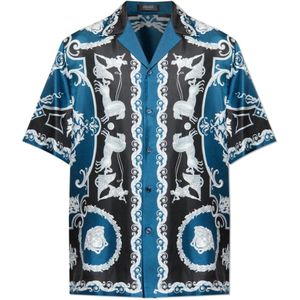 Versace, Heren, Overhemden, Blauw, Maat: L Zijde,