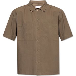 Samsøe Samsøe, Heren, Overhemden, Groen, Maat: S Katoen,