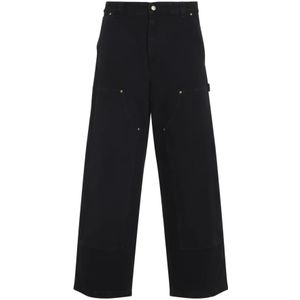 Wide leg jeans met siernaden, model 'NASH'