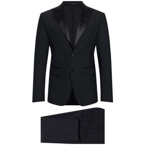 Dsquared2, Heren, Pakken, Zwart, Maat: L Wol,