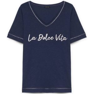 Fiorella Rubino, Dames, Tops, Blauw, Maat: XS Katoen,