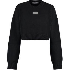 Dolce & Gabbana, Dames, Truien, Zwart, Maat: XS Wol,