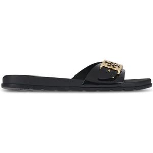 Tory Burch - Buckle Slide - Schoenen - Zwart - Leer