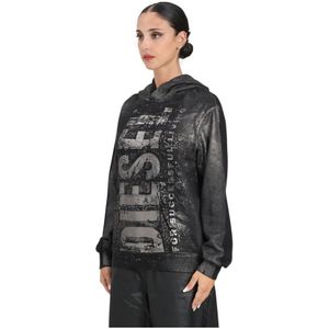 Diesel, Dames, Sweatshirts & Hoodies, Zwart, Maat: XS