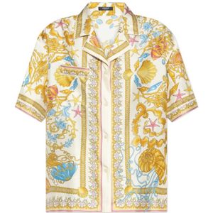 Versace, Dames, Blouses & Shirts, Geel, Maat: 2XS Zijde,