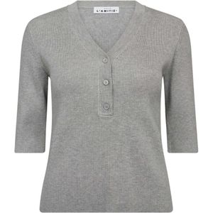 Haute L'Amitié, Dames, Tops, Grijs, Maat: S Leer,
