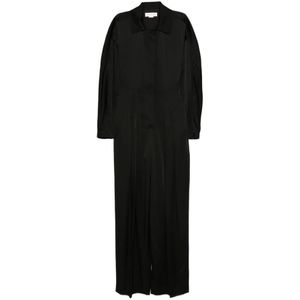 Victoria Beckham, Dames, Jumpsuits & Playsuits, Zwart, Maat: XS Satijn,