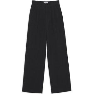 Anine Bing, Dames, Broeken, Zwart, Maat: XL Linnen,