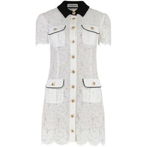 Self Portrait - Kanten Jurk - Wit - Met Zakken - Dames