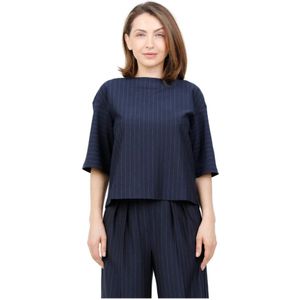 Max Mara, Dames, Tops, Blauw, Maat: M Viscose,