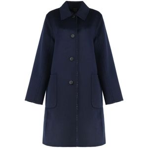 Tory Burch, Dames, Mantels, Blauw, Maat: L Wol,