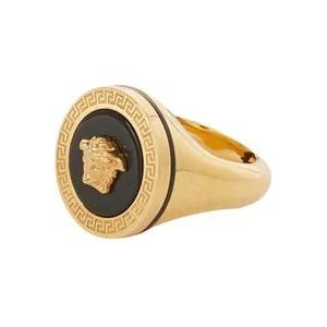 Versace Goudkleurige Medusa Plaque Ring , Yellow , Dames , Maat: 46 MM