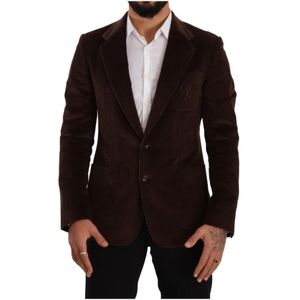 Dolce & Gabbana - Luxe Bruine Corduroy Slim Fit Blazer - Heren