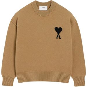 Ami Paris, Heren, Truien, Beige, Maat: XL Wol,