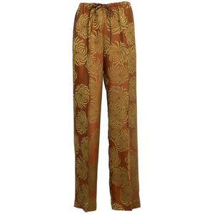 Dries Van Noten, Dames, Broeken, Veelkleurig, Maat: M Leer,