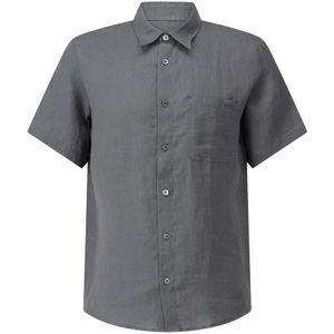 A.p.c., Heren, Overhemden, Grijs, Maat: L Linnen,