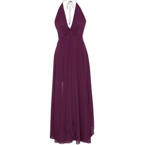 Rotate Birger Christensen, Dames, Jurken, Paars, Maat: L Chiffon,