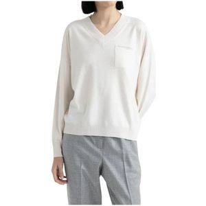 Peserico, Dames, Truien, Wit, Maat: S Zijde,