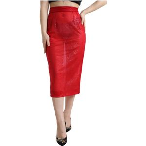 Dolce & Gabbana, Dames, Rokken, Rood, Maat: XS Nylon,