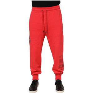 Dolce & Gabbana, Heren, Broeken, Rood, Maat: M Katoen,