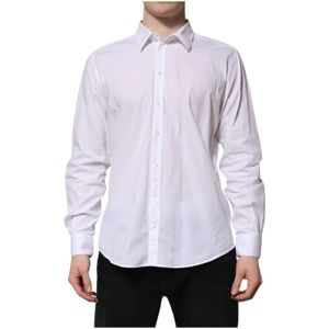 Dolce & Gabbana, Heren, Overhemden, Wit, Maat: L Katoen,