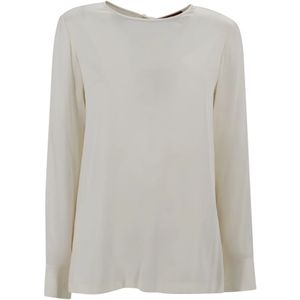 Max Mara Studio, Dames, Blouses & Shirts, Beige, Maat: S Zijde,