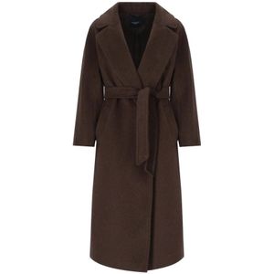 Weekend Max Mara, Dames, Mantels, Bruin, Maat: XS Wol,