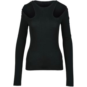 Dondup, Dames, Tops, Zwart, Maat: 2XS Viscose,
