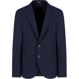 Emporio Armani, Heren, Pakken, Blauw, Maat: 4XL Viscose,