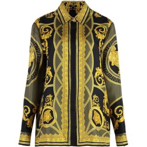 Versace, Dames, Blouses & Shirts, Veelkleurig, Maat: S Zijde,