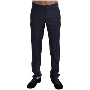 Dolce Gabbana - Chino Broek - Marineblauw - Wolmix - Slim-Fit