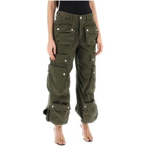 Dsquared2 Cargo broek met wijde pijpen , Green , Dames , Maat: XS