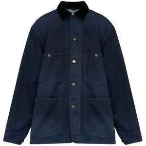 Maison Margiela, Heren, Jassen, Blauw, Maat: L Katoen,