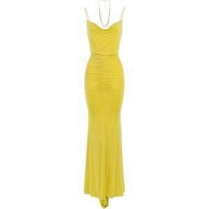 Elisabetta Franchi, Dames, Jurken, Geel, Maat: XL