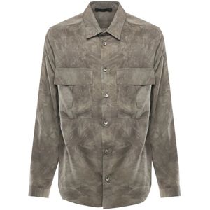 Giuliano Galiano, Heren, Overhemden, Grijs, Maat: XL