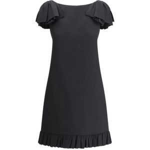 Valentino, Dames, Jurken, Zwart, Maat: S Wol,