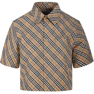 Burberry, Dames, Blouses & Shirts, Bruin, Maat: XS