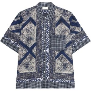 Pierre-Louis Mascia, Heren, Overhemden, Blauw, Maat: S Katoen,